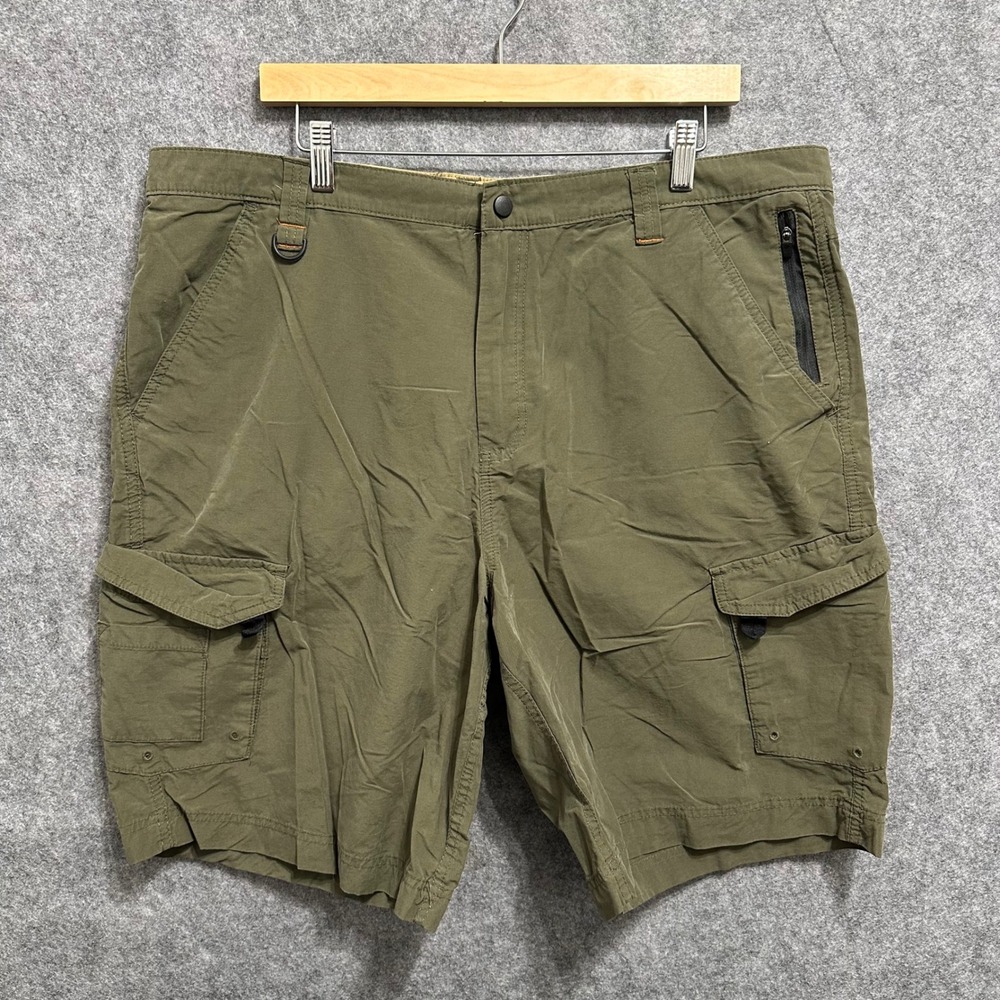 NordicTrack Cargo Shorts Mens 40 Green Outdoor Hiking Cotton Nylon Lightweight‎